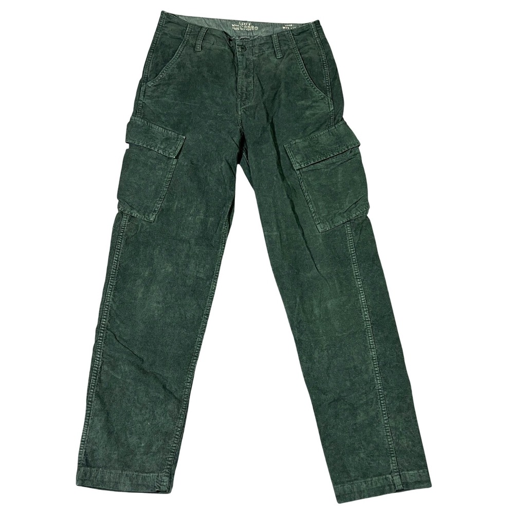 Levi's XX Cargo Pants Men's 29x32 Green XX Big E Corduroy Tapered Leg
